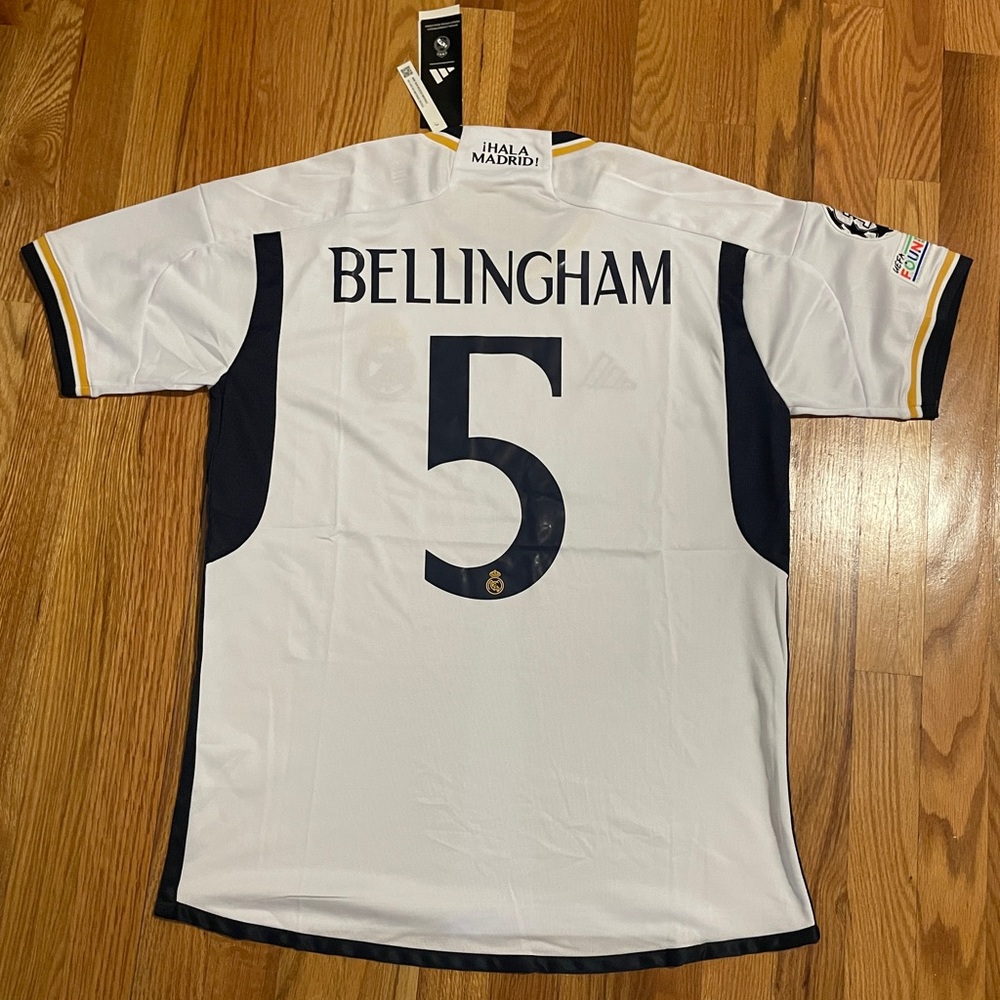 ADIDAS REAL MADRID JUDE BELLINGHAM HOME JERSEY W/CHAMPIONS LEAGUE  23/24